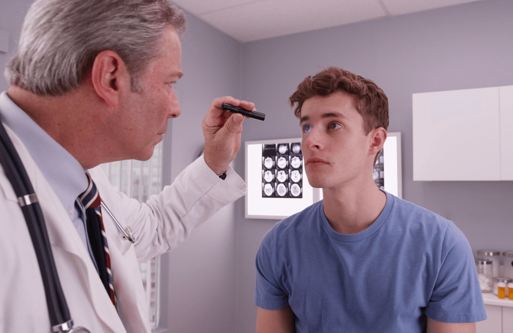 Doctor performing diagnostics on a patient